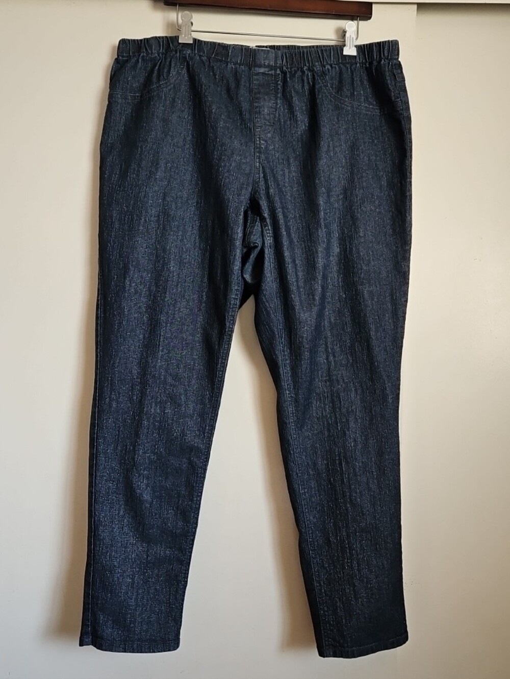 American Rag Shimmer Dark Blue Wash Elastic Waist Tapered Leg Pants Size 2X